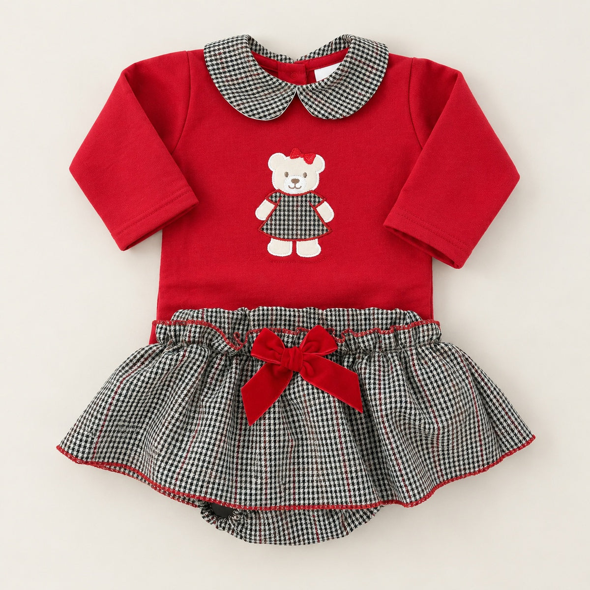 Tapa fraldas com Camisola Urso Vermelho