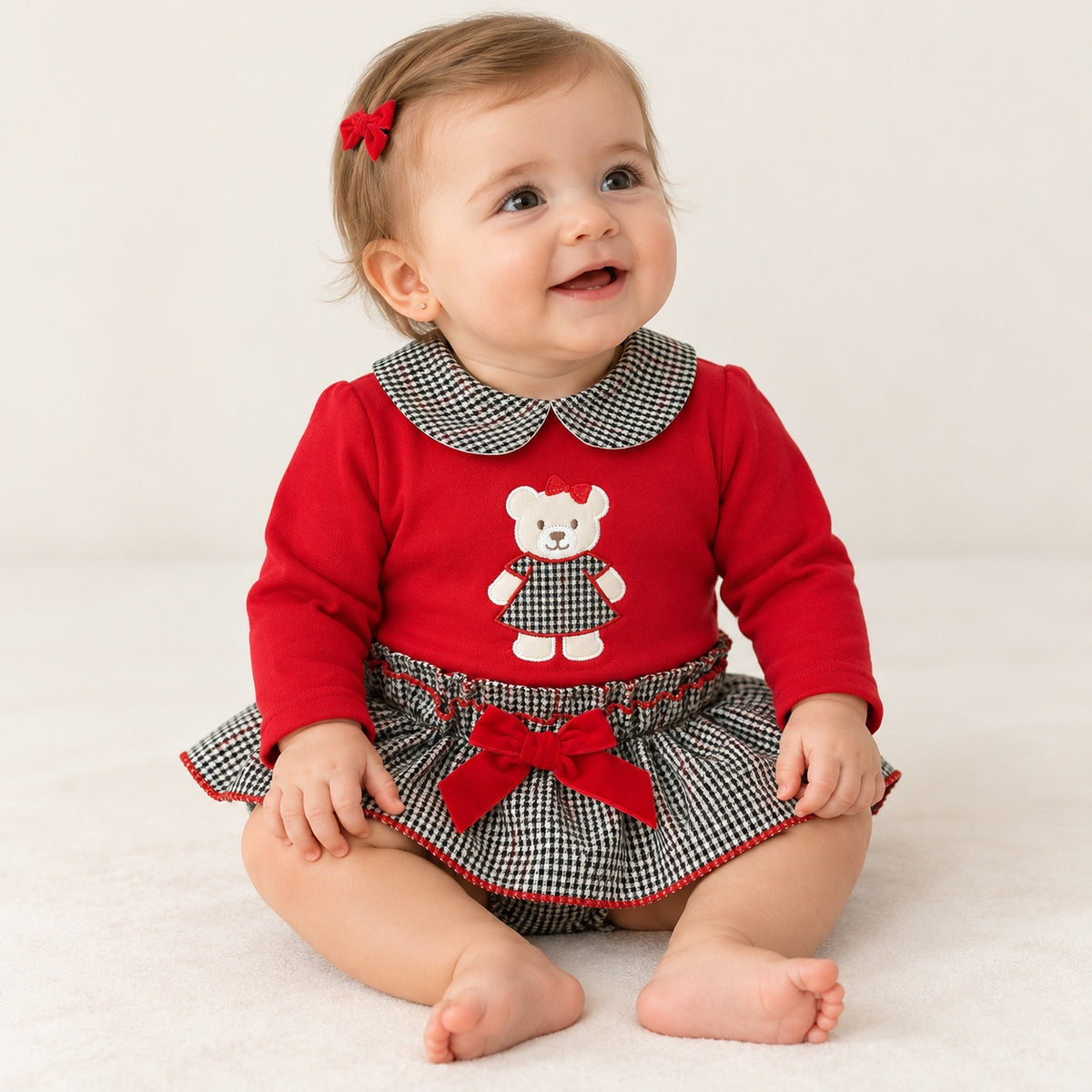 Tapa fraldas com Camisola Urso Vermelho