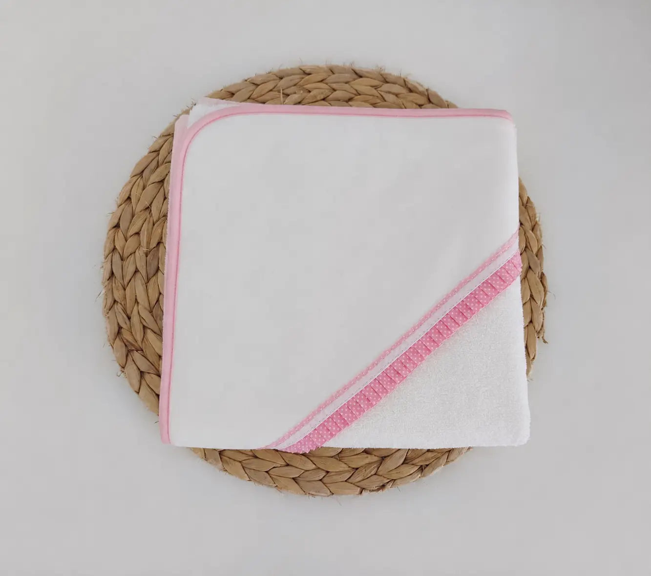 Toalha de banho Bebé Folho Pintas Rosa