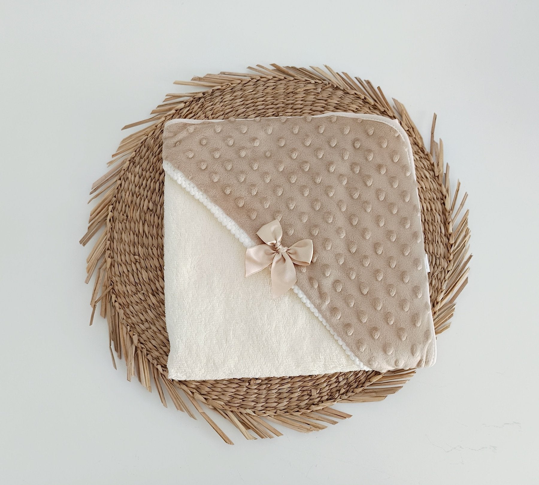 Toalha de banho para bebé Laço Niples Areia