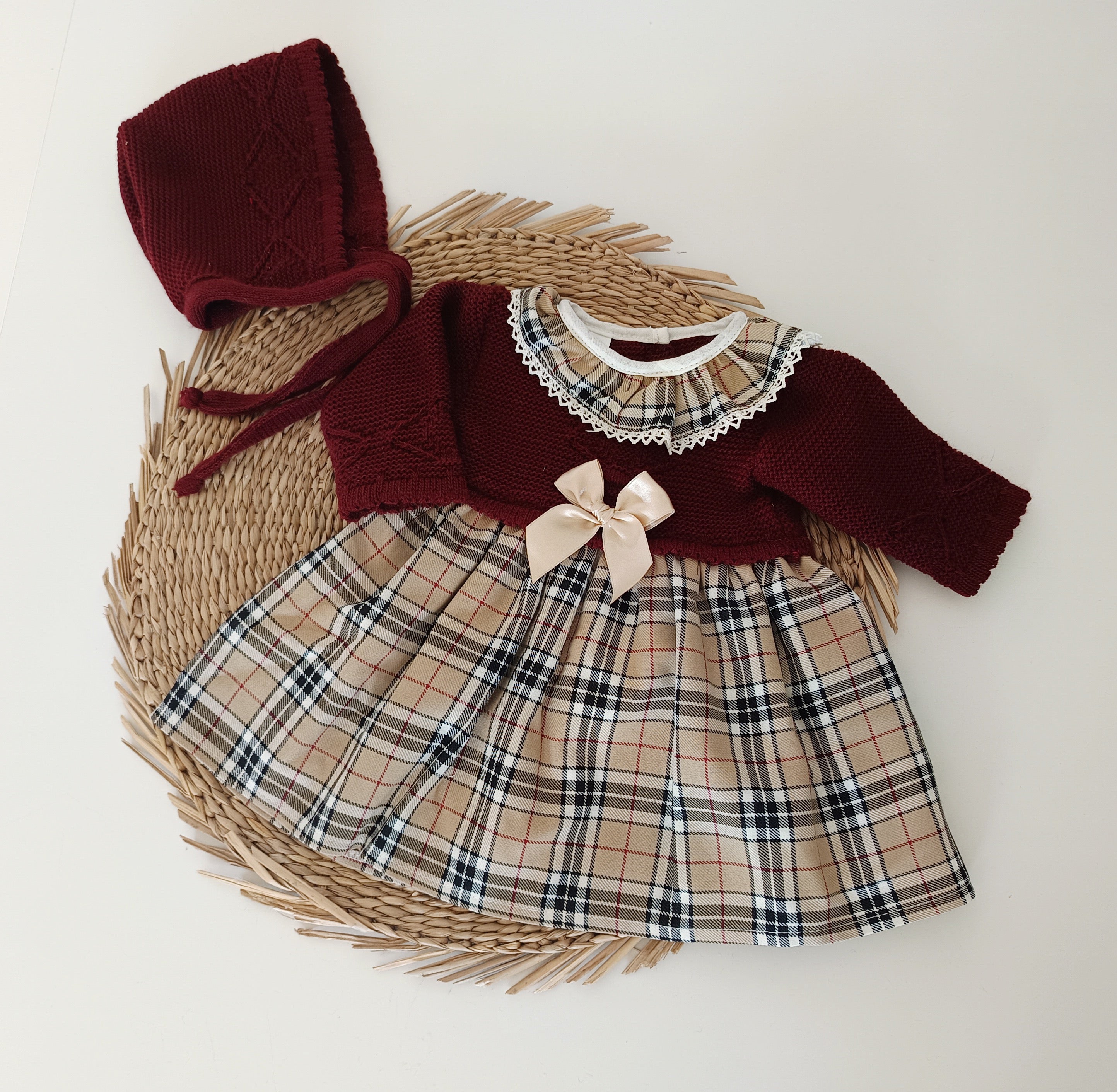 vestido bebé xadrez