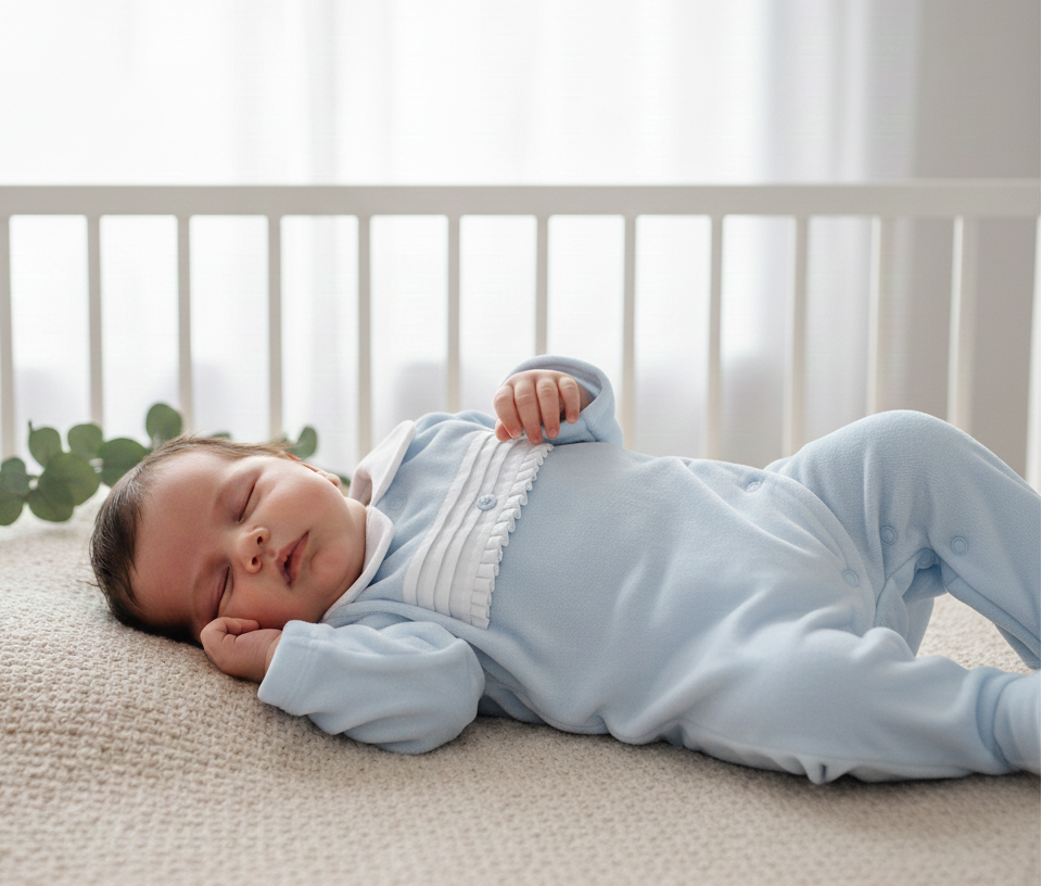 Babygrow Veludo Peitilho Azul