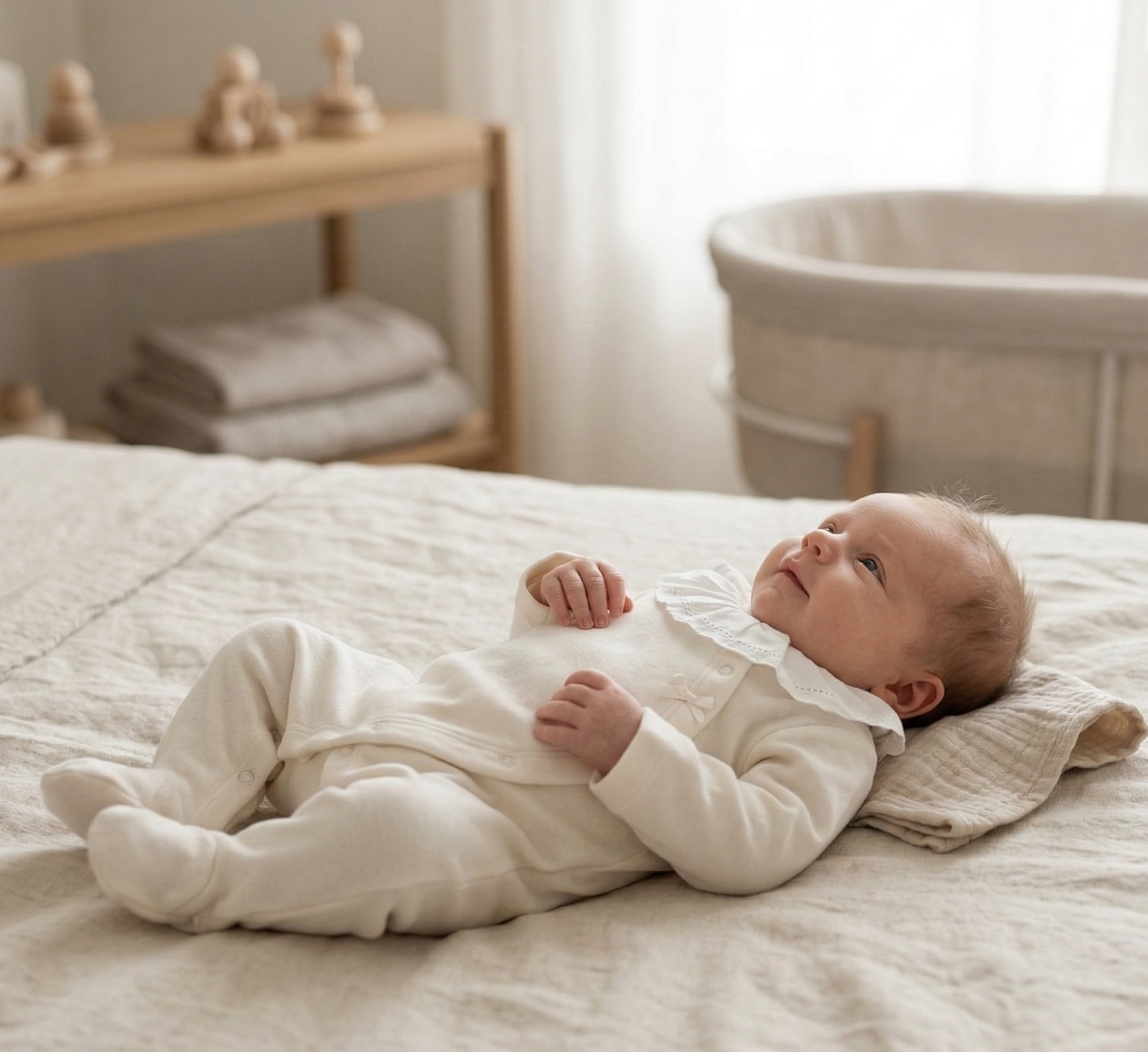 Bebé vestido babygrow basic lacinho gola folho pérola unissexo
