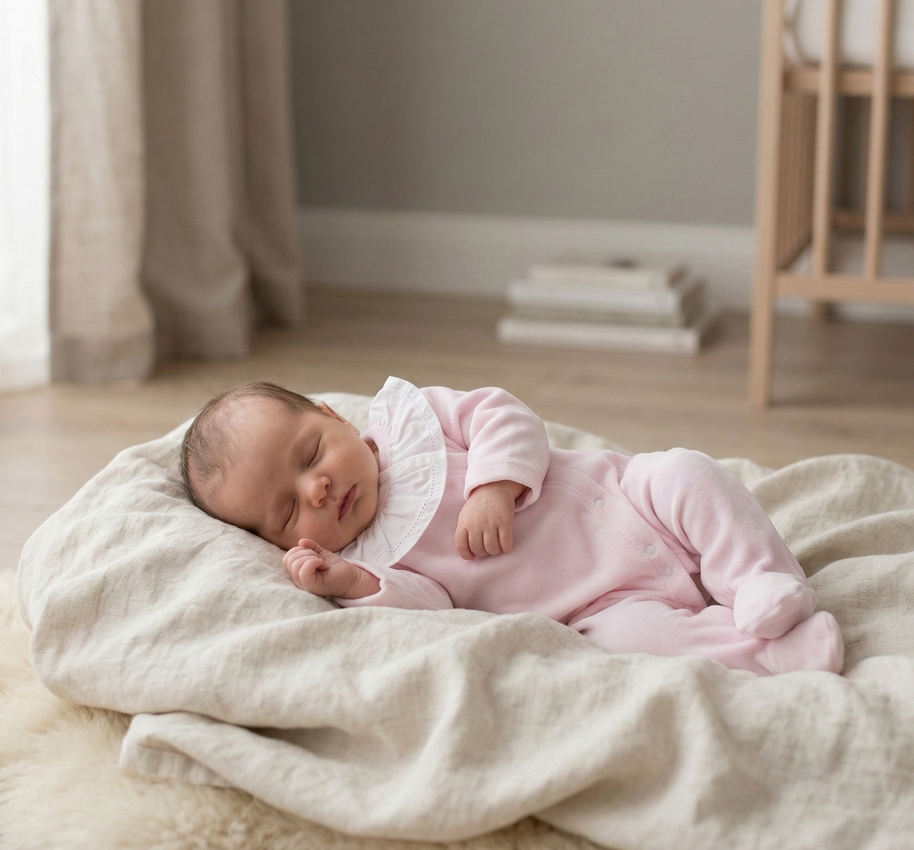 Bebé menina vestida babygrow basic  lacinho gola folho rosa bebé
